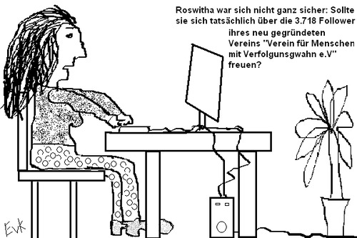 Cartoon: Neu gegründet (medium) by Edzard von Keitz tagged verein,für,menschen,mit,verfolgungswahn,follower,likes,twitter,facebook,soziale,mediien