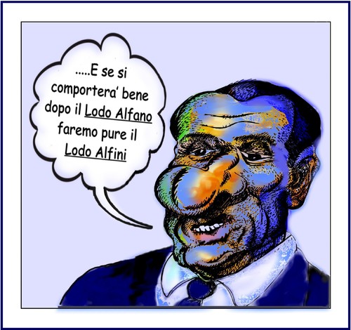 Cartoon: lodo alfini (medium) by yalisanda tagged lodo,alfano,alfini,berlusca,italy,government,politics,2010,comics,irony,fun