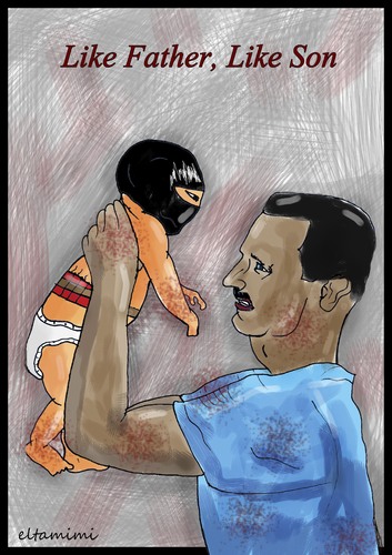 Cartoon: like father like son (medium) by Mohamad Altamimi tagged al,assad,isis,like