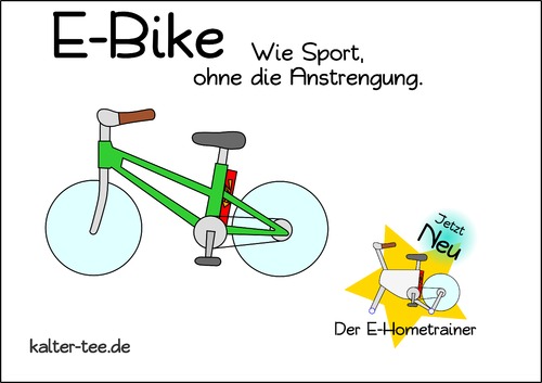 Cartoon: E-Bike (medium) by kowo tagged ebike,strom,sport,hometrainer
