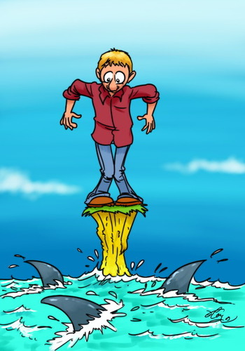 Cartoon: Help ! (medium) by FredCoince tagged shark,help,humor