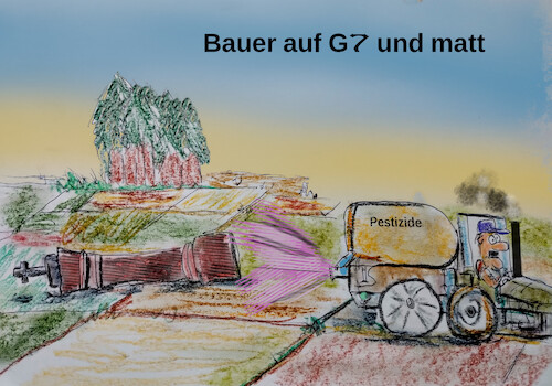 Cartoon: agrarspiele (medium) by ab tagged bauer,landwirtschaft,felder,gift,könig