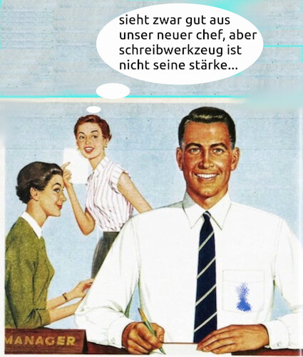 Cartoon: chefffe (medium) by ab tagged chef,büro,manager,hemd,sekretärin,füller,tinte