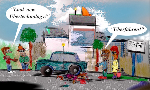 Cartoon: deadly future (medium) by ab tagged uber,car,selfdriving
