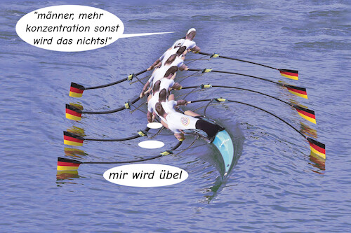 Cartoon: deutscher achter (medium) by ab tagged olympia,frankreich,sport,wasser,boot,deutschland,achter