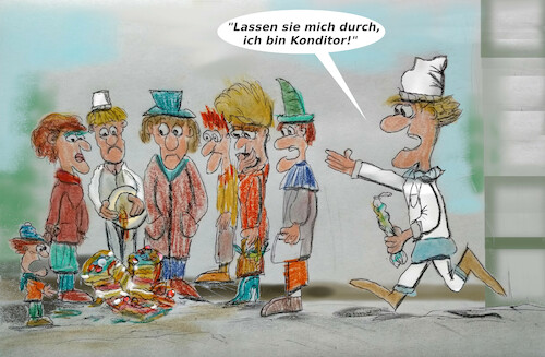Cartoon: erste hilfe (medium) by ab tagged unfall,torte