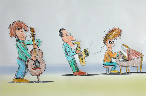 Cartoon: freejazz (medium) by ab tagged musik,musiker,instrument