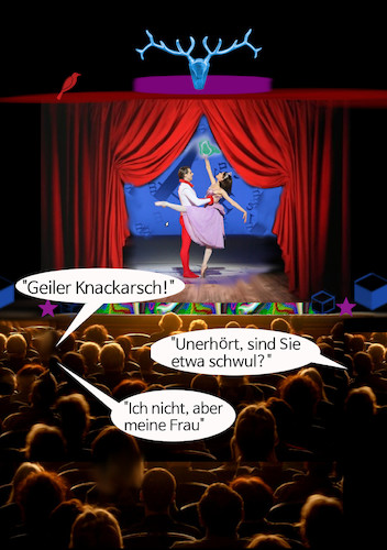 Cartoon: Gestern abend in der Staatsoper (medium) by ab tagged ballet,oper,theater,münchen,premiere,publikum,laberlaber