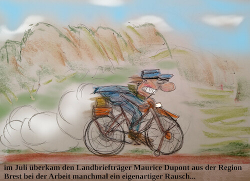 Cartoon: le postillion (medium) by ab tagged frankreich,rad,fahren,arbeit,post,tour,de,france,geschwindigkeit