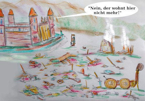 Cartoon: montag (medium) by ab tagged krieg,burg,belagerung,fehler,information