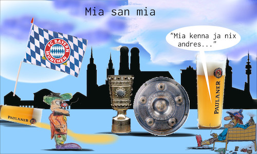 Cartoon: münchen hat gewählt (medium) by ab tagged eu,wahl,bayern,münchen,fussball,club,bier,feier