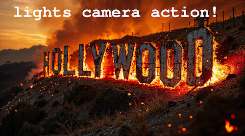 Cartoon: realtimeblockbuster (medium) by ab tagged usa,hollywood,la,movie,fire,inferno