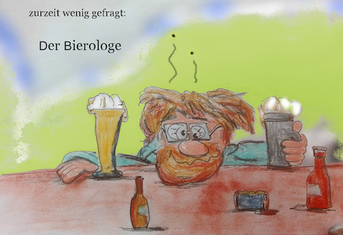 Cartoon: seriöse wissenschaft (medium) by ab tagged virus,bier,fachmann