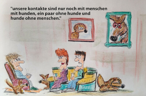 Cartoon: tierfreunde (medium) by ab tagged mensch,hund,tier,freunde