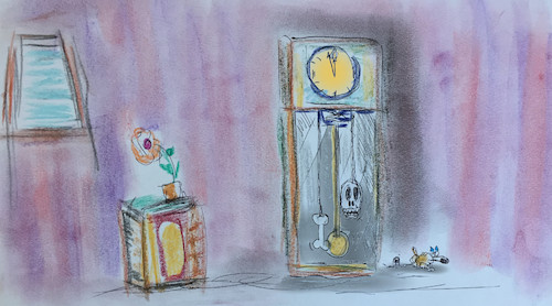 Cartoon: time (medium) by ab tagged clock,time,bone,death,room