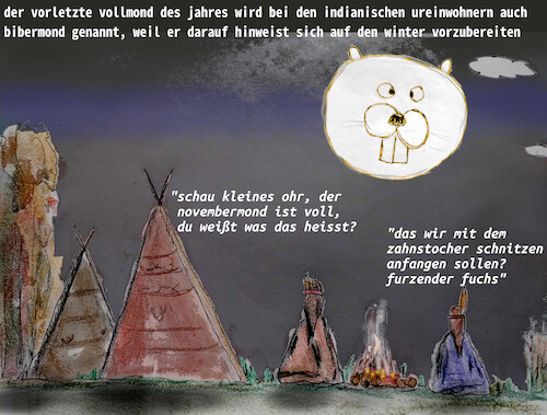 Cartoon: vorbereitung (medium) by ab tagged jahr,monat,indianer,ahnen,kultur,glaube,jahreszeit,november