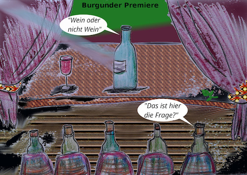 Cartoon: weinprobe (medium) by ab tagged wein,premiere,theater,burgunder