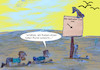 Cartoon: ende gelände (small) by ab tagged wüste,sonne,hitze,menschen,abenteuer,weg,schild,plan,verzweiflung,erkenntnis,ende,tod,geier