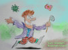 Cartoon: ferien (small) by ab tagged virus,corona,virologe,arzt,wissenschaft,natur,freizeit,ferien,urlaub