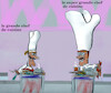 Cartoon: french cooking (small) by ab tagged küche,koch,kochen,frankreich,tv,fernsehen,wettstreit