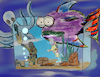 Cartoon: inside out (small) by ab tagged underwater,aquarium,sea,fish,octopuss,man,diving