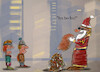 Cartoon: santa in town (small) by ab tagged xmas santa work blind inklusion children