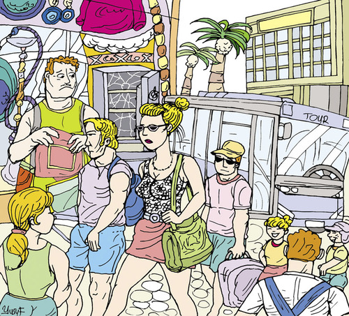 Cartoon: turistler (medium) by pisko tagged insan,kaynaklari