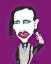 Cartoon: Marilyn Manson (small) by pisko tagged marilyn manson rock heavy metal dövme usa america