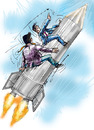 Cartoon: roket (small) by pisko tagged insan,illus