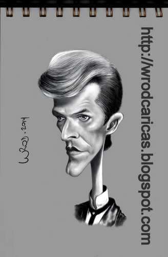 Cartoon: David Bowie (medium) by WROD tagged david,bowie