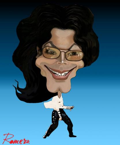 Cartoon: Michael Jackson (medium) by Romero tagged musica,michael,jackson,artistas,pop,estrellas,espectaculos,caricatura,portrait,art,caricature