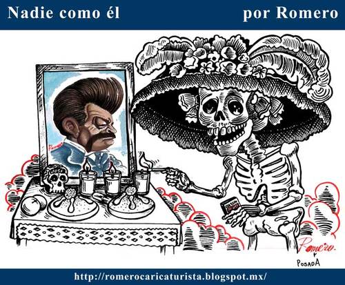 Cartoon: Ofrenda Posada (medium) by Romero tagged posada,jose,guadalupe,dibujante,grabador,caricaturista,caricatura,dibujo,aguascalientes