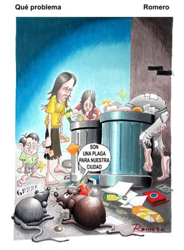 Cartoon: Problema (medium) by Romero tagged humor,ciudad,plagas,dibujo,caricatura,arte