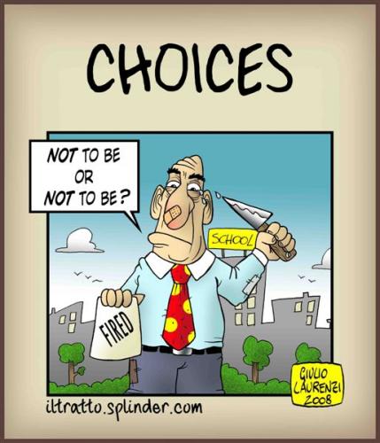Cartoon: Choises (medium) by Giulio Laurenzi tagged politics