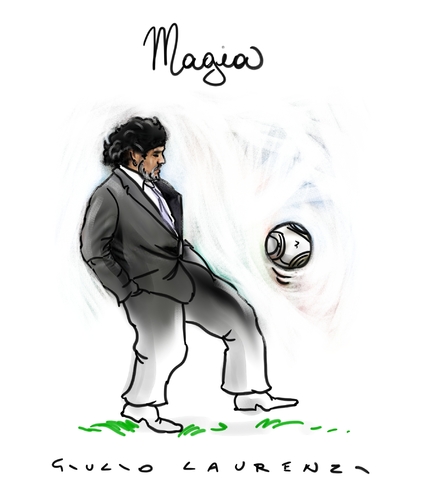Cartoon: Diego Armando Maradona (medium) by Giulio Laurenzi tagged soccer,maradona,2010