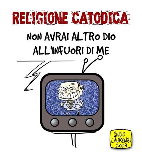 Cartoon: Religione Catodica (medium) by Giulio Laurenzi tagged religione,catodica