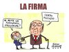 Cartoon: La Firma (small) by Giulio Laurenzi tagged berlusconi,firma