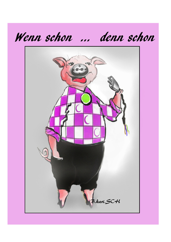 Cartoon: schwein muss man haben (medium) by BES tagged narzissmus,natur,tiere,entdeckungen,wirtschaft,energie,rohstoffe,werbung,marketing