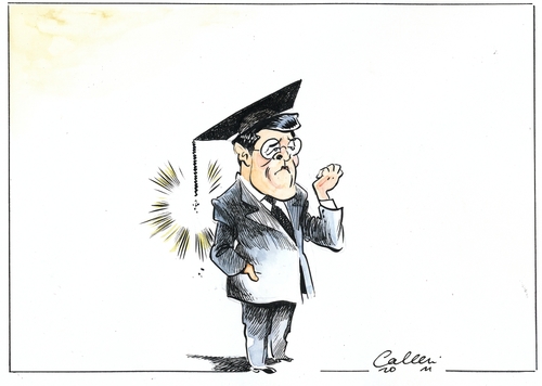 Cartoon: Lunte (medium) by Paolo Calleri tagged dissertation,bayreuth,universitaet,doktortitel,doktor,verteidigungsminister,guttenberg,zu,theodor,karl