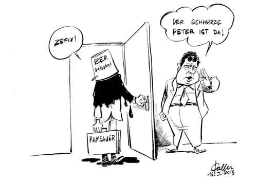 Cartoon: Im Eimer (medium) by Paolo Calleri tagged berlin,verkehrsminister,peter,ramsauer,sigmar,gabriel,spd,regierung,ber,flughafen,grossflughafen,debakel,desaster,eroeffnung,verschiebung,flughafengesellschaft,regierender,buergermeister,klaus,wowereit,regierungschef,matthias,platzeck,vertrauensfrage,termin