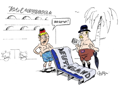 Cartoon: Man spricht wieder Deutsch (medium) by Paolo Calleri tagged führungsrolle,wirtschaft,transaktionssteuer,finanzmarkttransaktionssteuer,euro,pfund,eurokrise,kritik,kauder,volker,fraktionschef,csu,cdu,cameron,david,premier,grossbritannien,deutschland,deutschland,grossbritannien,premier,david cameron,csu,cdu,fraktionschef,volker,kauder,kritik,eurokrise,david,cameron