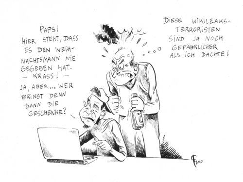 Cartoon: Ungeahnte Folgen (medium) by Paolo Calleri tagged sicherheit,transparenz,informationsfreiheit,informationsgesellschaft,buerger,muendige,politik,enthuellungen,wikileaks