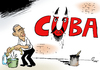 Cartoon: Annäherung (small) by Paolo Calleri tagged usa,kuba,terrorismus,terrorliste,barack,obama,amerika,gipfel,amerikagipfel,unterstuetzerstaaten,beziehungen,annaeherung,karikatur,cartoon,paolo,calleri