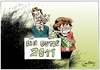 Cartoon: Neujahrsgruß (small) by Paolo Calleri tagged 2011,neujahr,bundeskanzlerin,angela,merkel,guido,westerwelle