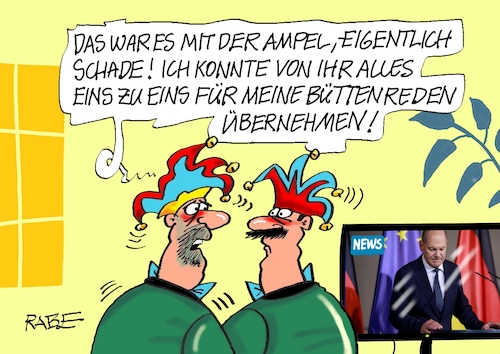 Cartoon: Ampelbütt (medium) by RABE tagged ampel,ampelregierung,rot,grün,gelb,fdp,spd,grüne,rabe,ralf,böhme,cartoon,karikatur,pressezeichnung,farbcartoon,tagescartoon,inflation,einkommen,rente,rentenpaket,bruch,streit,neuwahlen,vertrauensfrage,rücktritt,merz,scholz,union,karneval,fasching,elferrat,narren,tv,nachrichten,büttenrede,büttenredner,ampelaus,saisonstart,karnevalssaison,ampel,ampelregierung,rot,grün,gelb,fdp,spd,grüne,rabe,ralf,böhme,cartoon,karikatur,pressezeichnung,farbcartoon,tagescartoon,inflation,einkommen,rente,rentenpaket,bruch,streit,neuwahlen,vertrauensfrage,rücktritt,merz,scholz,union,karneval,fasching,elferrat,narren,tv,nachrichten,büttenrede,büttenredner,ampelaus,saisonstart,karnevalssaison