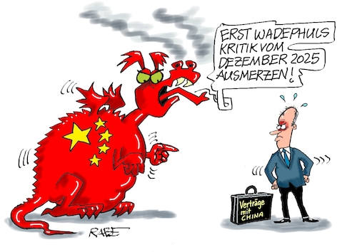Cartoon: Ausmerzer (medium) by RABE tagged merz,kanzler,koalition,union,spd,klingbeil,cartoon,karikatur,pressezeichnung,farbcartoon,tagescartoon,bürokratie,verwaltung,beamte,modernisierung,monster,drachen,schwert,holzschwert,nägel,säge,wadephul,außenminister,china,kritik,chinakritik,chinareise,reise,peking,merz,kanzler,koalition,union,spd,klingbeil,cartoon,karikatur,pressezeichnung,farbcartoon,tagescartoon,bürokratie,verwaltung,beamte,modernisierung,monster,drachen,schwert,holzschwert,nägel,säge,wadephul,außenminister,china,kritik,chinakritik,chinareise,reise,peking