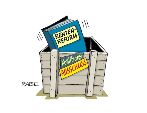 Cartoon: Ausschußware (medium) by RABE tagged merz,union,kanzler,fritze,koalition,spd,klingbeil,bundesregierung,rabe,ralf,böhme,cartoon,karikatur,pressezeichnung,farbcartoon,tagescartoon,trump,putin,krisen,tv,nachrichten,waschmaschine,koalitionsausschuß,pfusch,murks,rente,rentenreform,rentenpaket,tagung,kiste,merz,union,kanzler,fritze,koalition,spd,klingbeil,bundesregierung,rabe,ralf,böhme,cartoon,karikatur,pressezeichnung,farbcartoon,tagescartoon,trump,putin,krisen,tv,nachrichten,waschmaschine,koalitionsausschuß,pfusch,murks,rente,rentenreform,rentenpaket,tagung,kiste