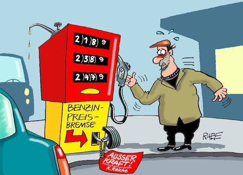 Cartoon: Benzinpreisbremse (medium) by RABE tagged merz,kanzler,koalition,union,spd,klingbeil,cartoon,karikatur,pressezeichnung,farbcartoon,tagescartoon,bürokratie,verwaltung,beamte,modernisierung,monster,drachen,schwert,holzschwert,nägel,säge,reiche,benzinpreis,benzinpreisbremse,tankstelle,zapfsäule,iran,irankonflikt,ölkonzerne,rohölpreis,usa,israel,merz,kanzler,koalition,union,spd,klingbeil,cartoon,karikatur,pressezeichnung,farbcartoon,tagescartoon,bürokratie,verwaltung,beamte,modernisierung,monster,drachen,schwert,holzschwert,nägel,säge,reiche,benzinpreis,benzinpreisbremse,tankstelle,zapfsäule,iran,irankonflikt,ölkonzerne,rohölpreis,usa,israel