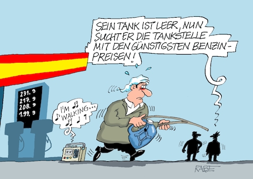 Cartoon: Benzinwalking (medium) by RABE tagged merz,kanzler,koalition,union,spd,klingbeil,cartoon,karikatur,pressezeichnung,farbcartoon,tagescartoon,bürokratie,verwaltung,beamte,modernisierung,monster,drachen,schwert,holzschwert,nägel,säge,reiche,benzin,benzinpreis,tankstelle,zapfsäule,kofferradion,wünschelrute,iran,israel,usa,trump,irankonflikt,pkw,ölkonzerne,merz,kanzler,koalition,union,spd,klingbeil,cartoon,karikatur,pressezeichnung,farbcartoon,tagescartoon,bürokratie,verwaltung,beamte,modernisierung,monster,drachen,schwert,holzschwert,nägel,säge,reiche,benzin,benzinpreis,tankstelle,zapfsäule,kofferradion,wünschelrute,iran,israel,usa,trump,irankonflikt,pkw,ölkonzerne