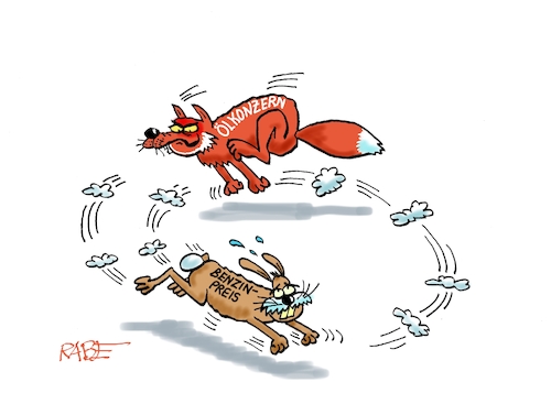 Cartoon: Drehwurm (medium) by RABE tagged merz,kanzler,koalition,union,spd,klingbeil,cartoon,karikatur,pressezeichnung,farbcartoon,tagescartoon,bürokratie,verwaltung,beamte,modernisierung,monster,drachen,schwert,holzschwert,nägel,säge,reiche,iran,israel,usa,trump,ölkonzern,ölmultis,rohölpreis,tankstelle,verbraucher,preissprünge,fuchs,hase,jagd,zapfsäule,merz,kanzler,koalition,union,spd,klingbeil,cartoon,karikatur,pressezeichnung,farbcartoon,tagescartoon,bürokratie,verwaltung,beamte,modernisierung,monster,drachen,schwert,holzschwert,nägel,säge,reiche,iran,israel,usa,trump,ölkonzern,ölmultis,rohölpreis,tankstelle,verbraucher,preissprünge,fuchs,hase,jagd,zapfsäule